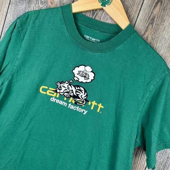Carhartt WIP Work In Progress Green Dream Factory Graphic T-Shirt Medium - Picture 1 of 5